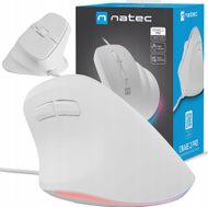 Mouse vertikal Natec Crake 2 Pro, 12800DPI, me kabllo, i bardhë