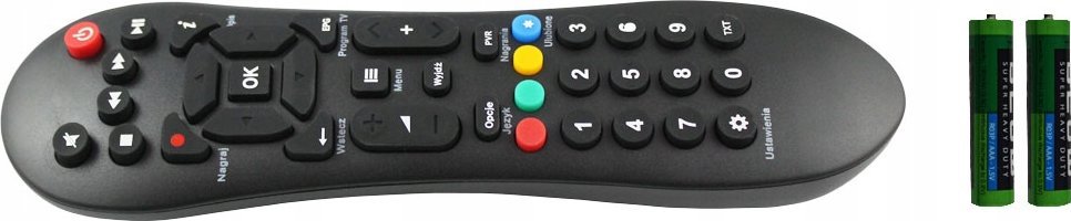Telekomandë Polsat Evobox PVR, për dekoder HD7000 HD5000 HD3000 EVOBOX, e zezë