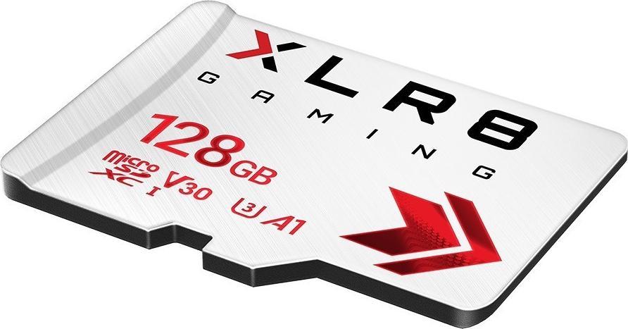 Kartë memorie PNY XLR8 MicroSDXC, 128GB, UHS I Class 10, e bardhë