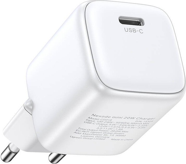 Karikues Ugreen Nexode Mini 15324, USB C, 30W, i bardhë
