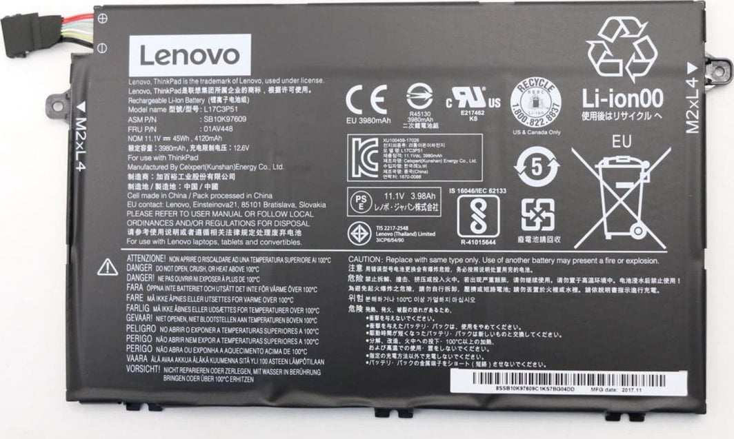 Bateri për laptop Lenovo 3c, 45Wh