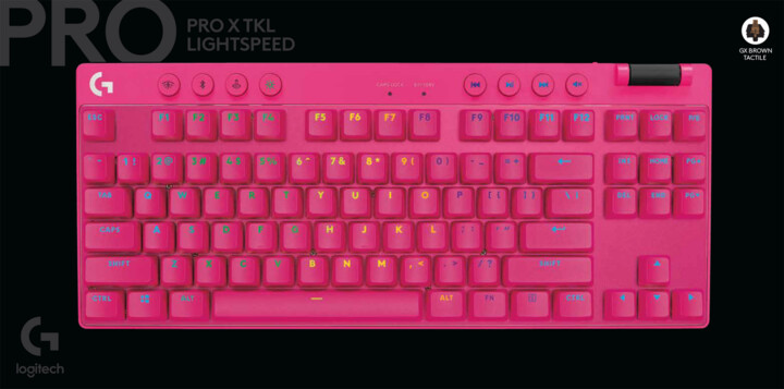 [OUTLET] Tastierë Logitech G Pro X TKL Lightspeed, GX Brown, US, rozë