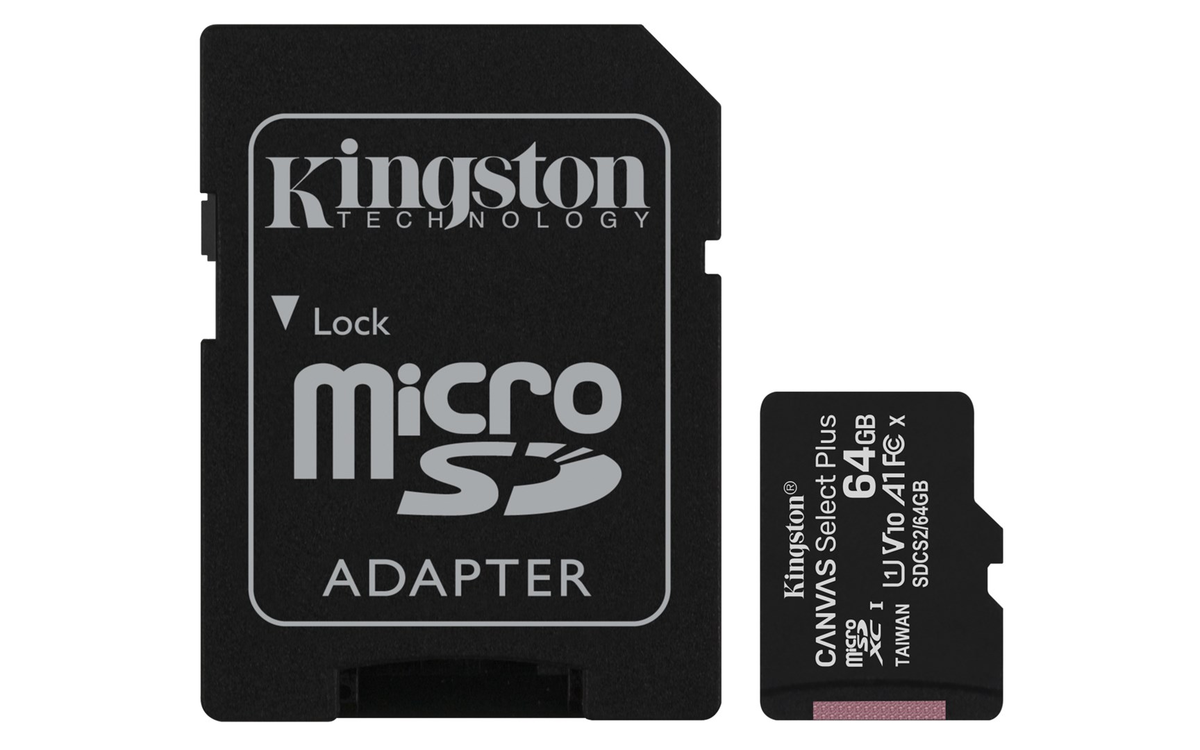 Kartë e memories Kingston Canvas Select Plus, MicroSDXC, 64 GB, Class 10 + përshtatës SD