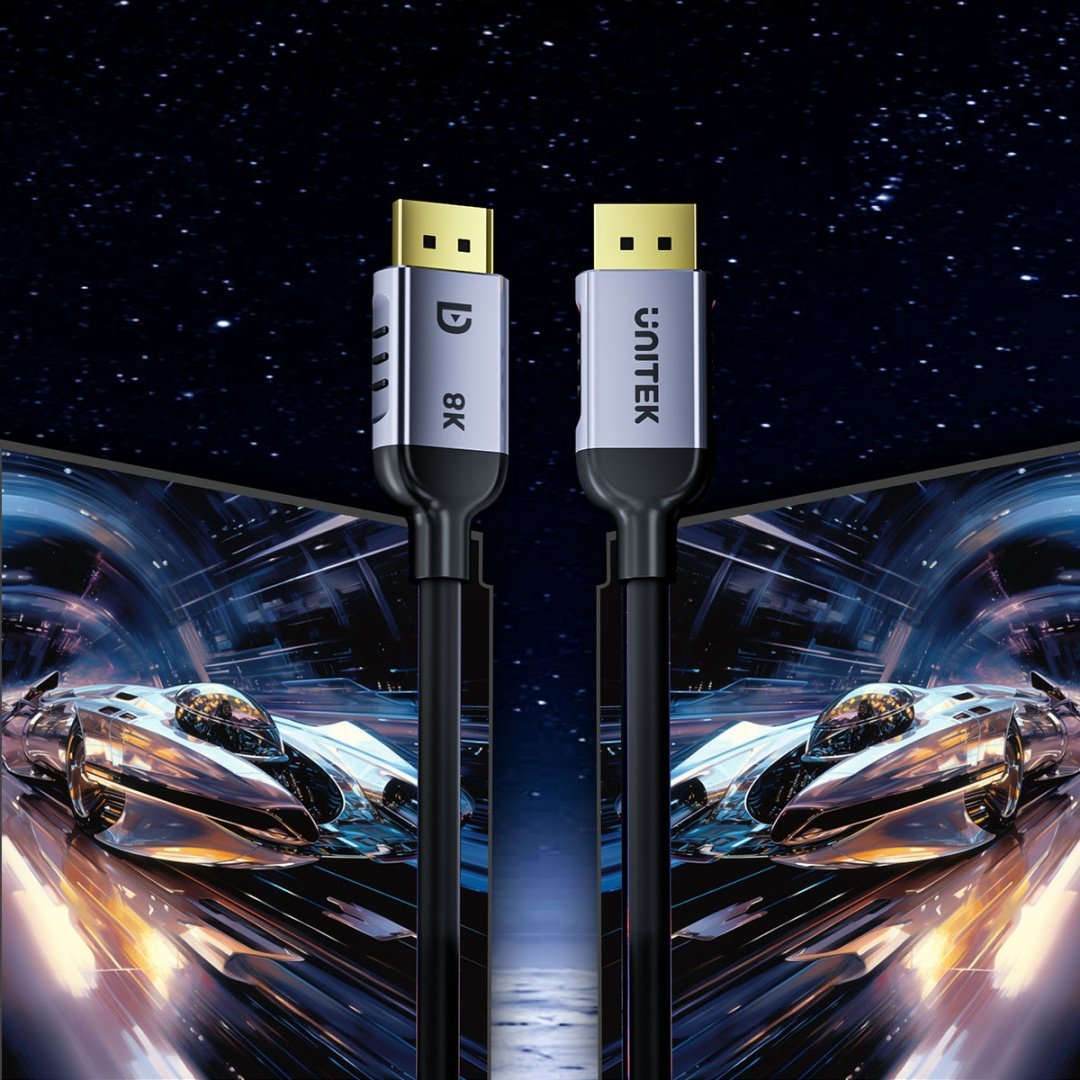 Kabllo DisplayPort UNITEK C1628GY01, 5m, 8K, e zezë gri