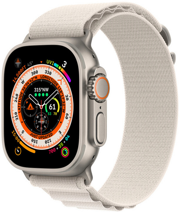 Apple Watch 49mm Band, Starlight Alpine Loop - Medium