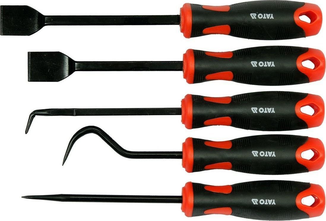 Set grepash dhe gërvishtësesh Yato, 5 copë, dorezë plastike