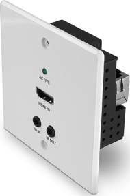 Transmetues muri Lindy HDBaseT, HDMI 4K60, 70m Cat.6, pllakë muri UK, i bardhë