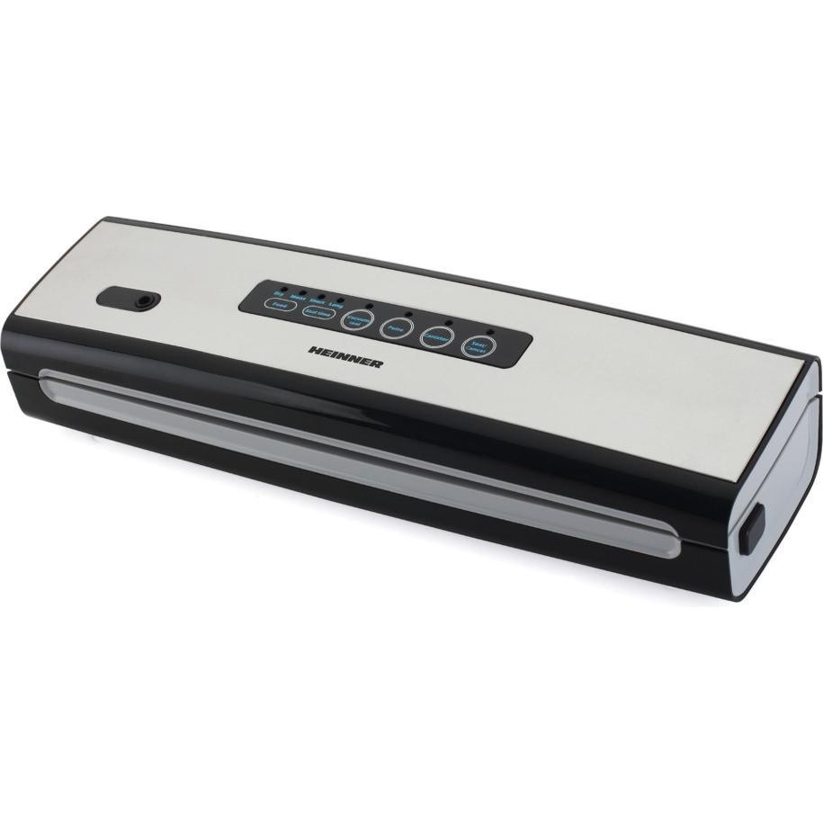 Aparat vakum Heinner HAV-130BKSS, mbyllje hermetike, trup inoksi, gri e zezë