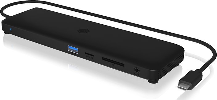 Docking station Icy Box IB-DK2116-C, USB Type-C, dalje të trefishta video, gri