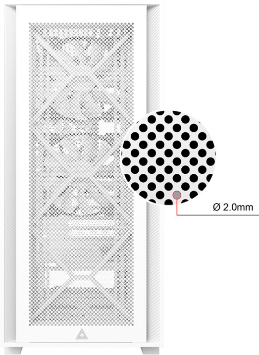 Kabinë PC Montech Air 1000 Lite, mid tower, xham i temperuar, e bardhë