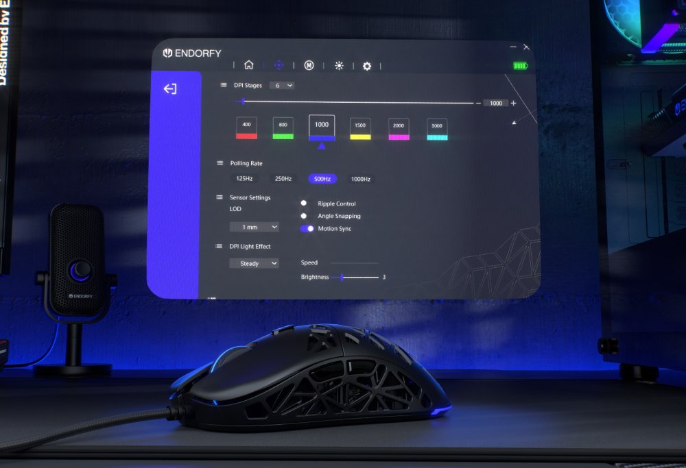 Гејмерски глушец ENDORFY LIX, USB Type-C, 8000DPI, црн