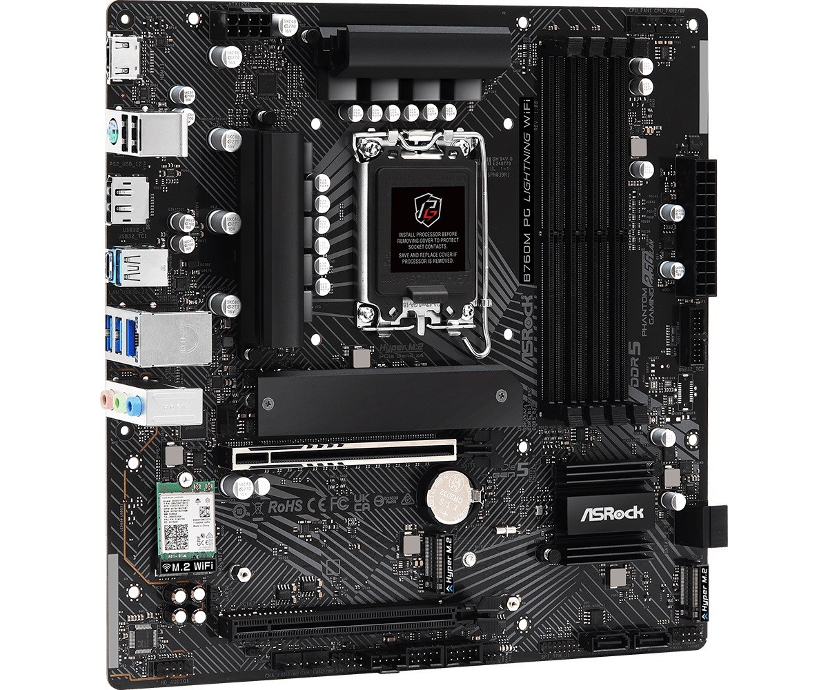 Pllakë amë ASRock B760M PG Lightning WiFi Intel B760 LGA 1700 micro ATX