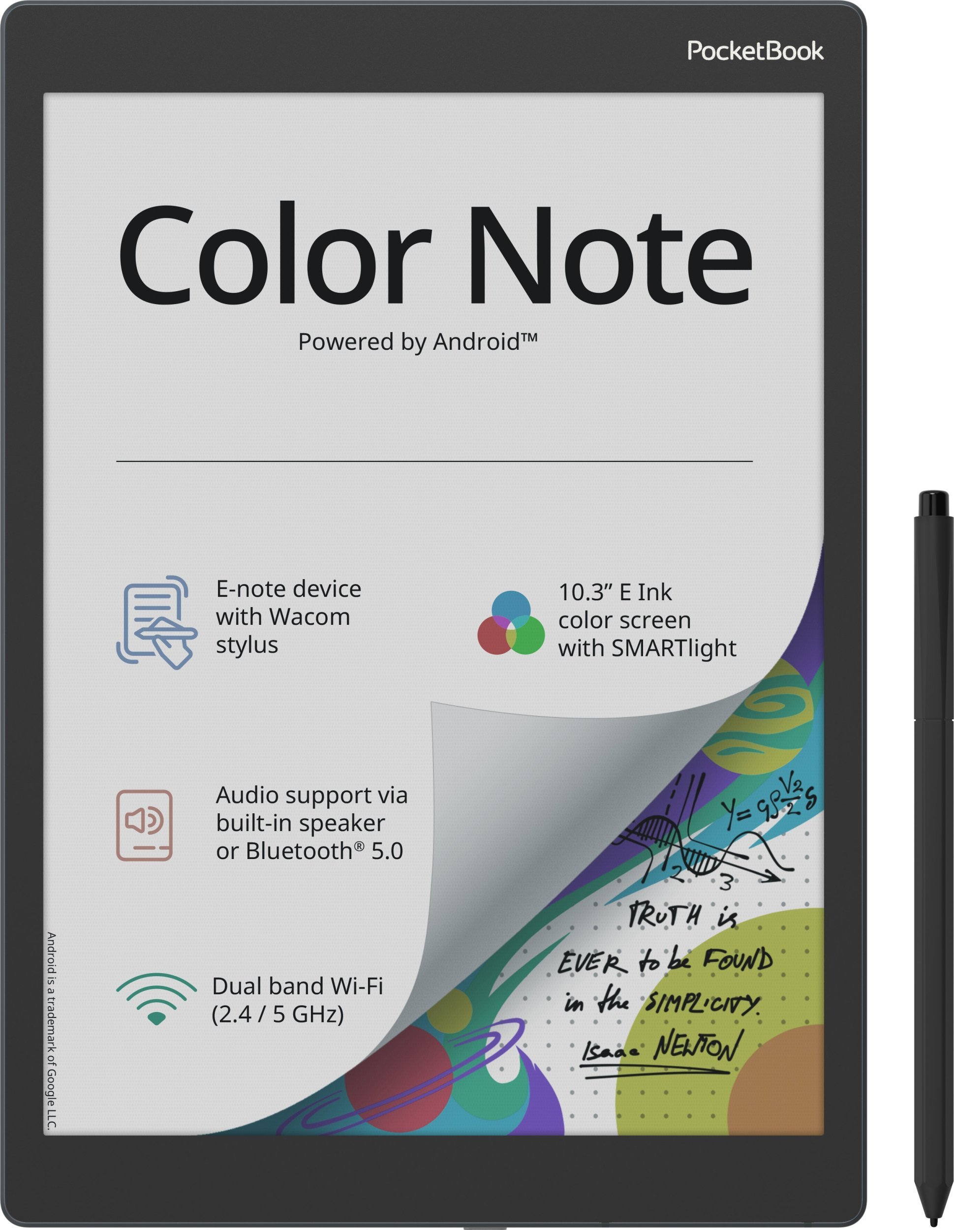 Електронски читач PocketBook E-Book Color Note, 10.3\", Андроид