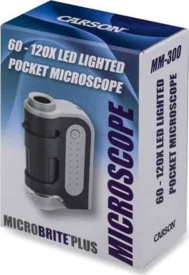Mikroskop xhepi Carson MicroBrite Plus, 60x-120x, LED, portativ