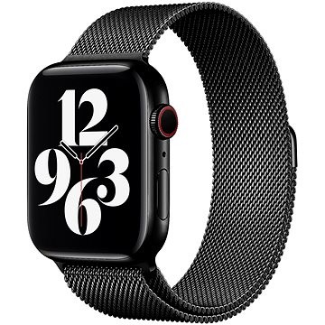 Rrip ore Eternico Elegance Milanese Pro për Apple Watch, 42 44 45 49mm, çelik inox, i zi