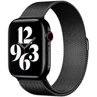 Rrip ore Eternico Elegance Milanese Pro për Apple Watch, 42 44 45 49mm, çelik inox, i zi