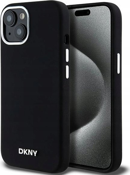 Mbulesë telefoni DKNY Liquid Silicone Magsafe, për iPhone 15, plastikë, e zezë