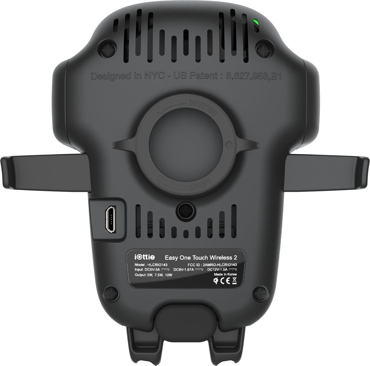 Mbajtëse makine iOttie Easy One Touch Wireless 2, karikim Qi, montim në pult dhe xham, e zezë