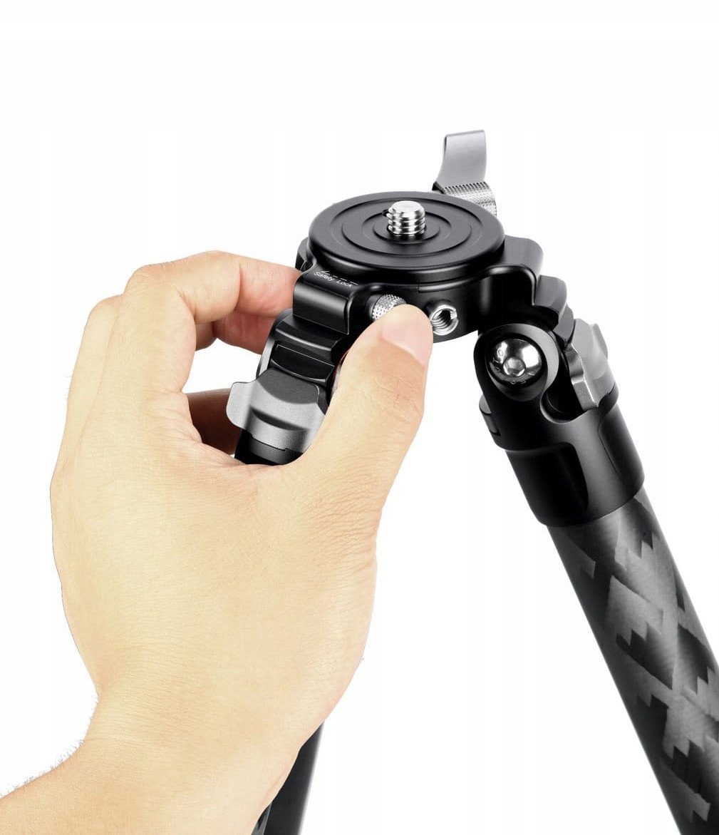 Tripod fotografik Leofoto Mr. Q LQ-284C + LH-36, fibër karboni, me kokë sferike, i zi