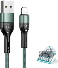 USB кабел Усамс US-SJ575, USB-A во Лајтнинг, 1 m, зелена