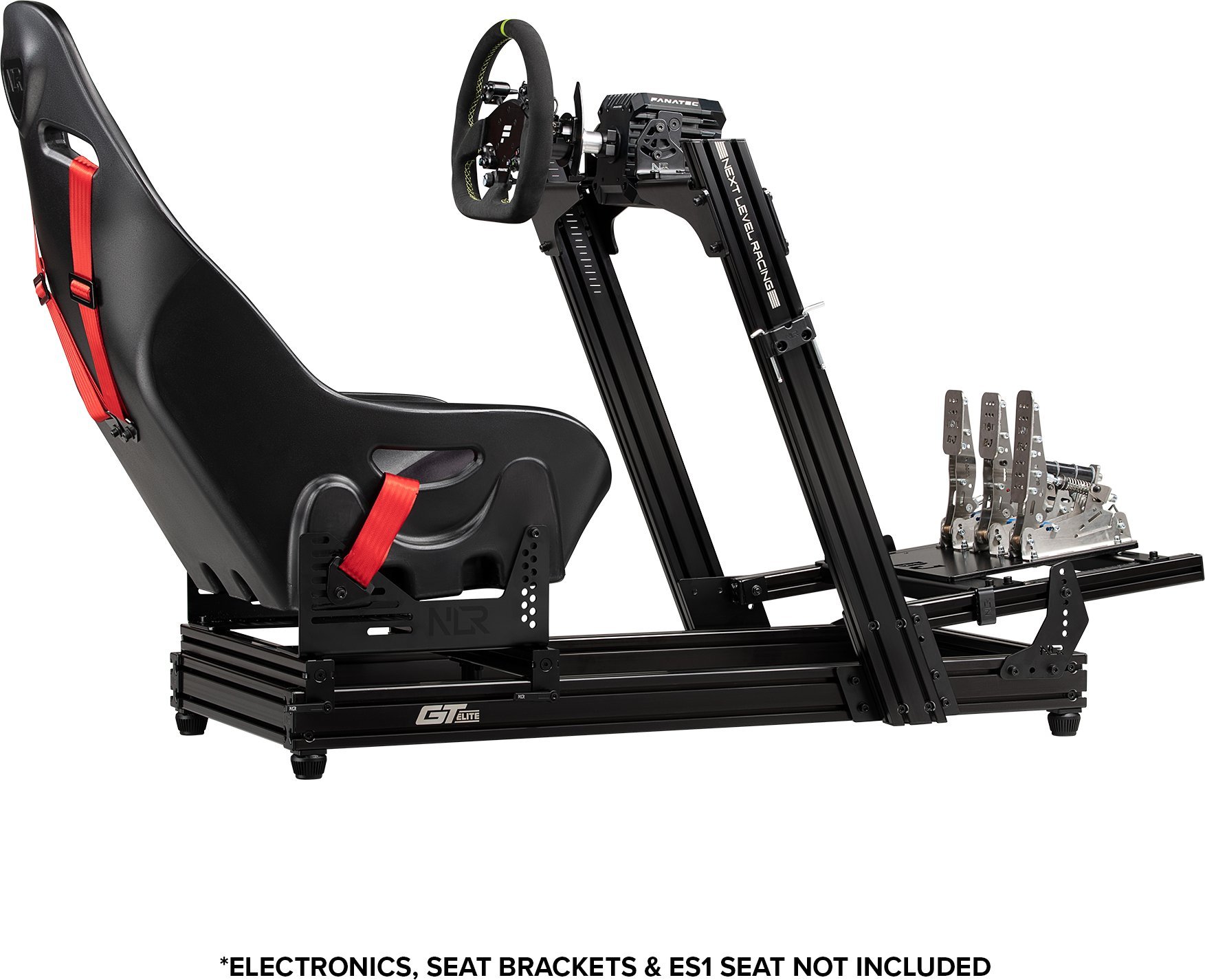 Komplet pllaka kokpiti Next Level Racing GT Elite Lite, për timon dhe pedale, material metalik, i zi