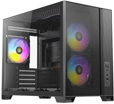 Kуќиште PC Antec Flux M Mini Tower, калено стакло, за гејминг, црно