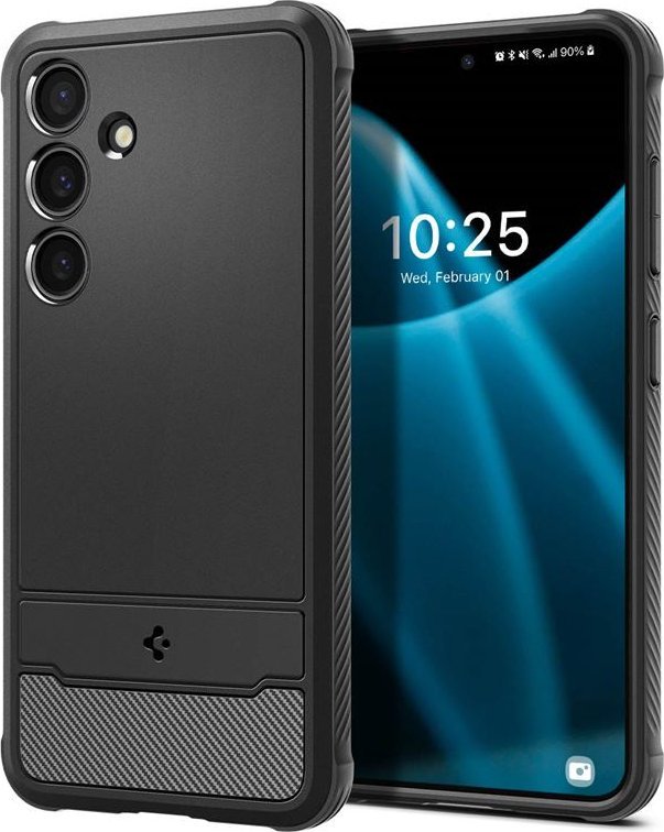 Mbulesë Spigen Rugged Armor për Samsung Galaxy S24, TPU, mat, e zezë
