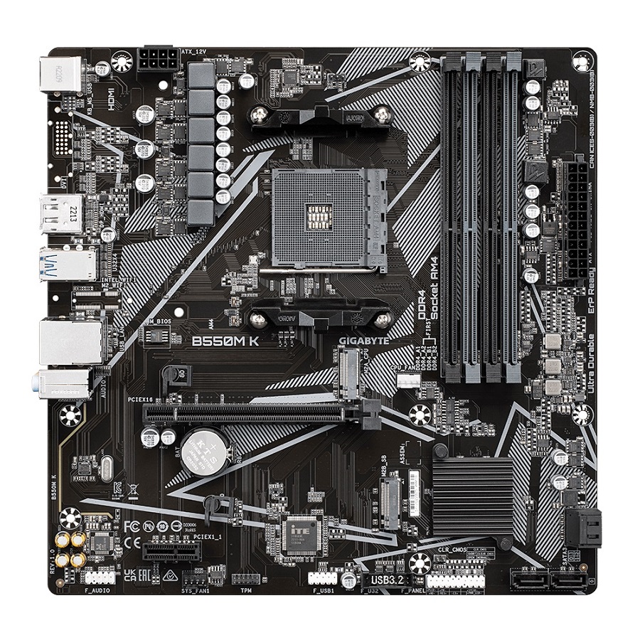 Pllakë amë Gigabyte B550M K 1.0, Micro-ATX, AM4, DDR4, e zezë