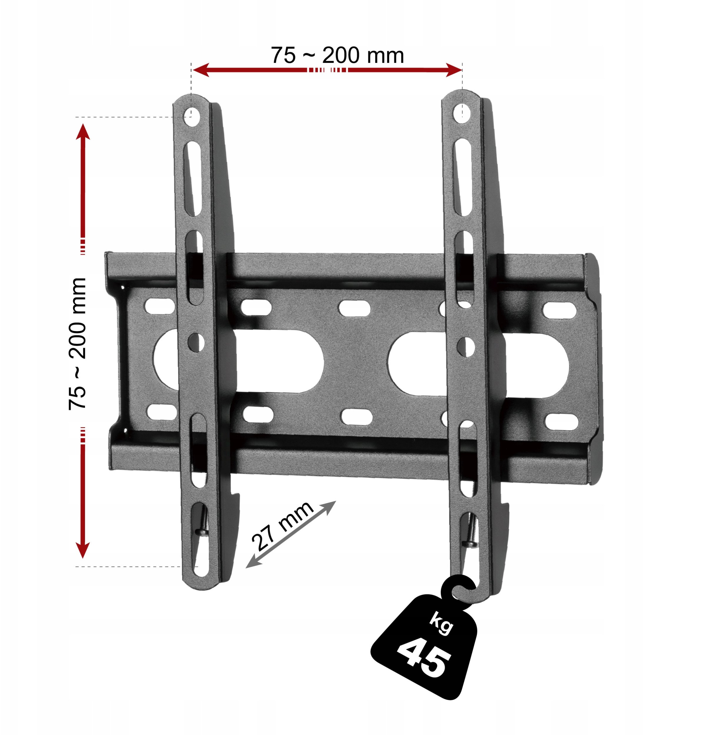 Mbajtëse murale për TV Fiber Novelty C11F, 23"-50", deri 45 kg, e zezë