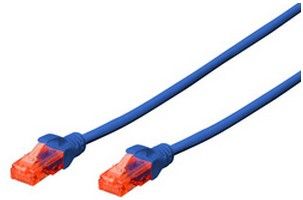 Kabllo rrjeti Digitus U/UTP, Cat6, 5m, e kaltër 