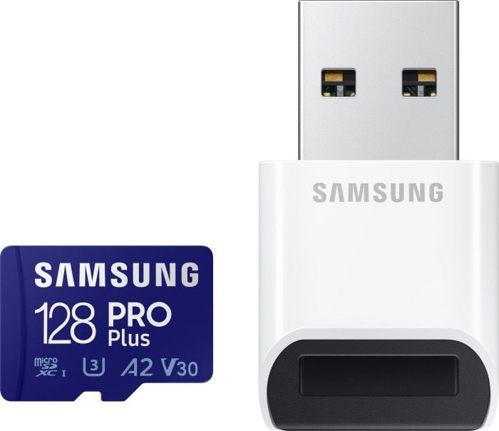 Kartë memorie Samsung PRO Plus 2021 MicroSDXC, 128GB, Class 10 U3 A2 V30