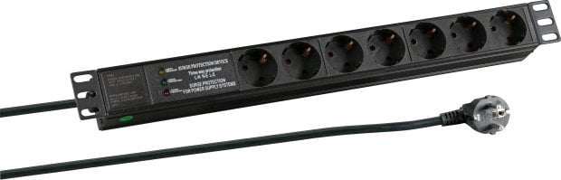 Zgjatës EFB Elektronik EK631DE.3, 7 dalje, 2 m, i zi