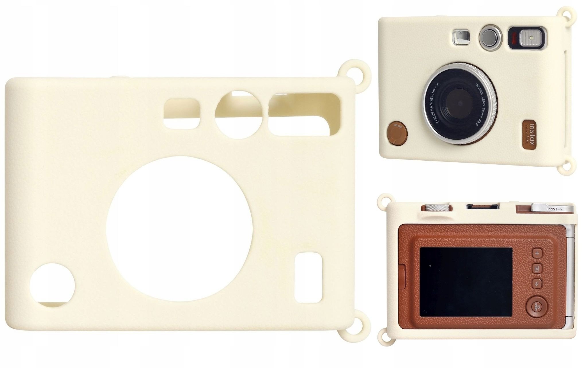 Силиконска навлака LoveInstant за Fujifilm Instax Mini Evo, бела