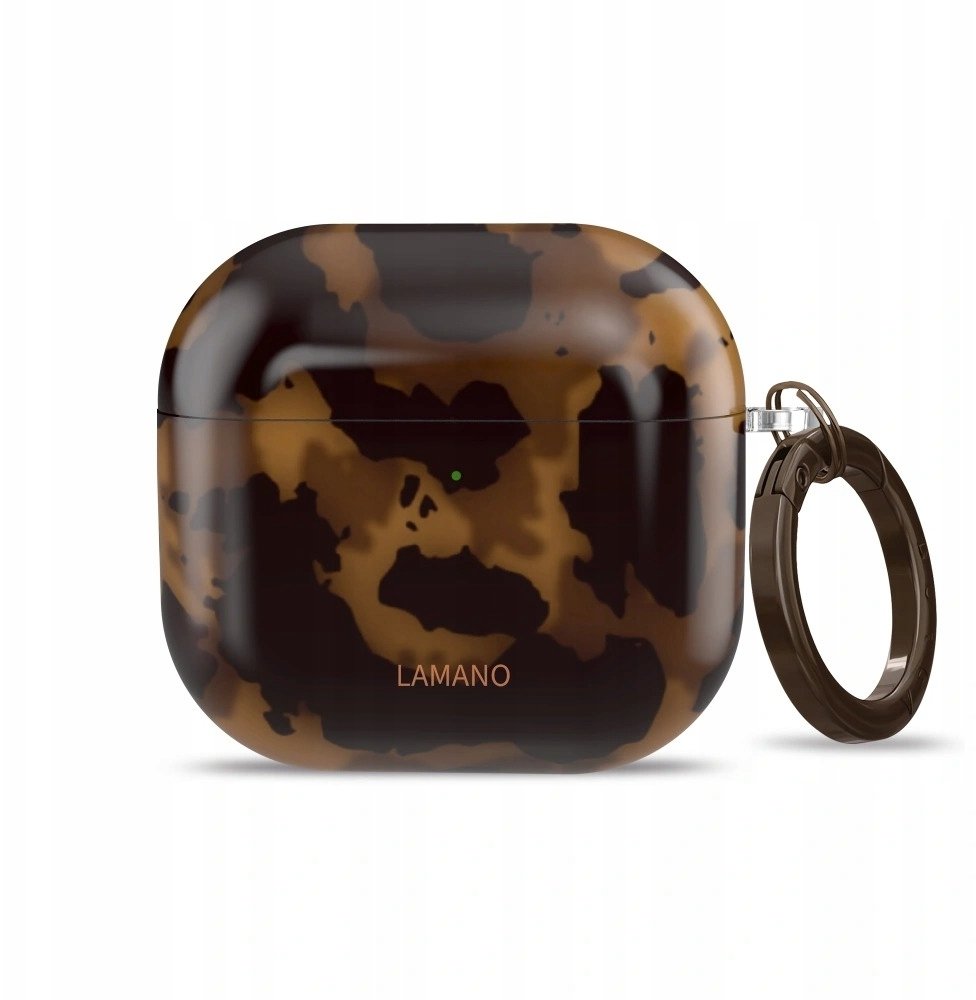 Kuti mbrojtëse Tech‑Protect Lamano për Apple AirPods 4, PC, me karabinier, Panther