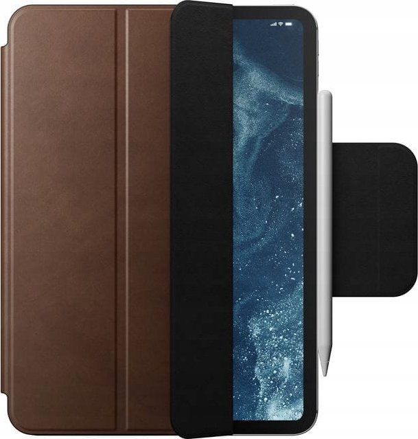Këllëf lëkure Nomad Leather Folio për Apple iPad Pro 13" M4, me mbulesë magnetike, kafe