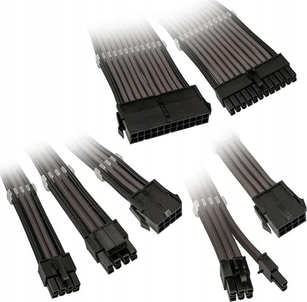 Set kabllosh zgjatëse Kolink Core Adept, braided, PCIe 5.0, gri gunmetal