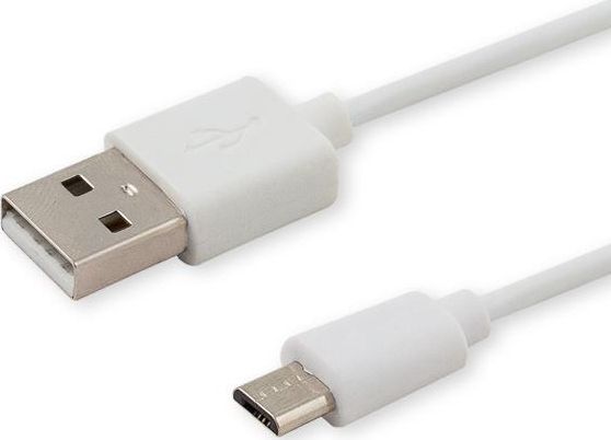 Kabllo Savio USB-A në microUSB, 1m, e bardhë
