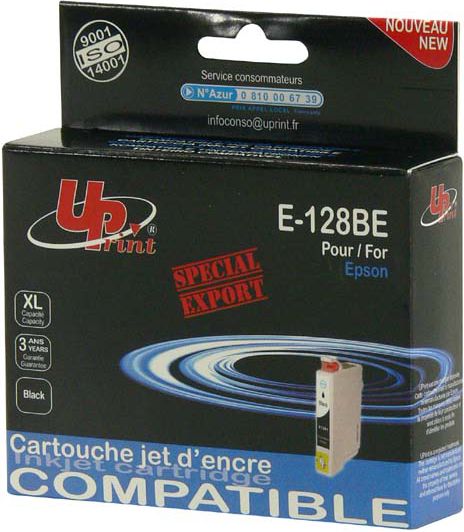 Ngjyrë për printer UPrint E-128BE / C13T12814010, 7 ml, e zezë