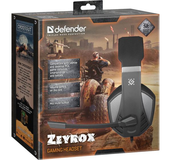 Kufje DEFENDER ZEYROX, 3.5mm, 1.8m, të zeza