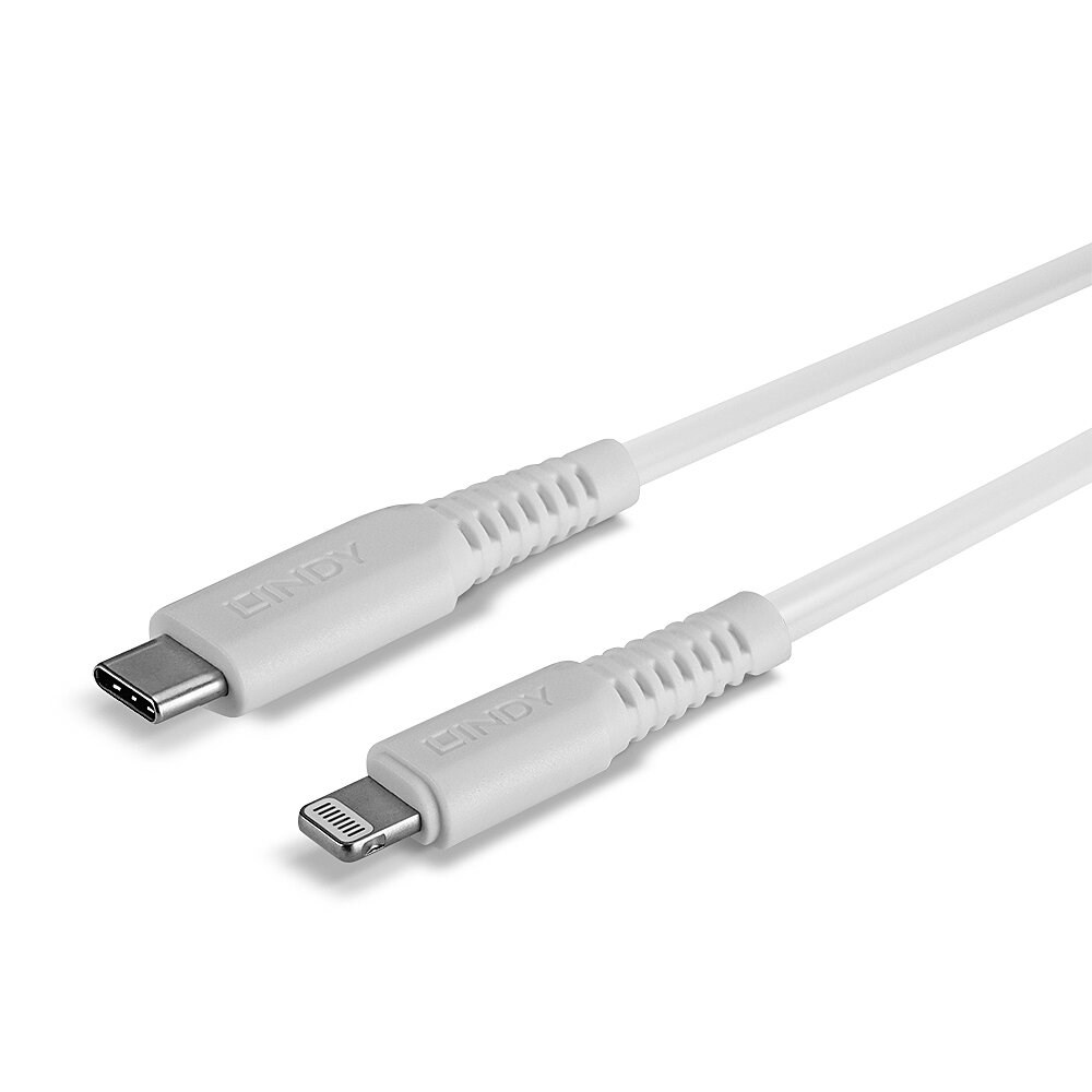 Kabllo USB 2.0 Lindy, Apple Lightning në USB-C, 3 m, e bardhë
