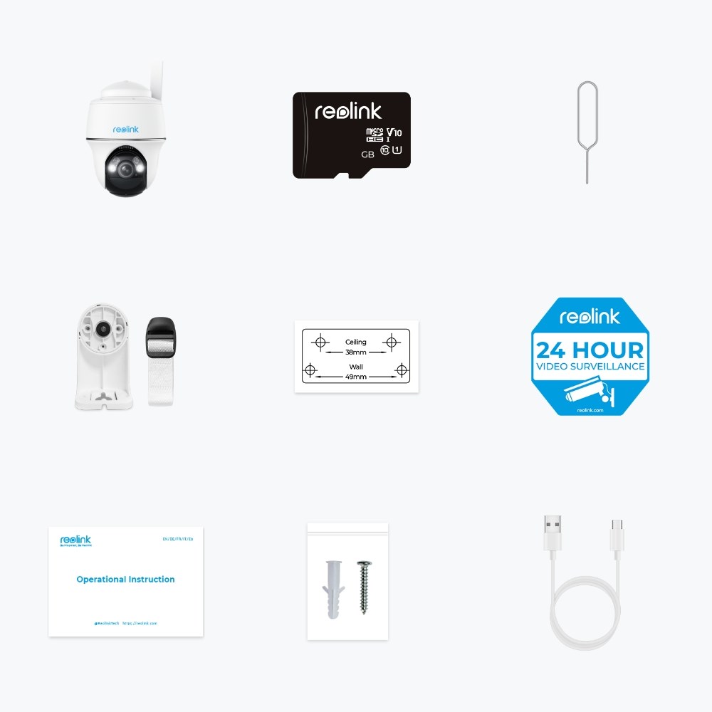 Kamerë Reolink Go G430, 5MP, 4G LTE, Pan & Tilt, e bardhë