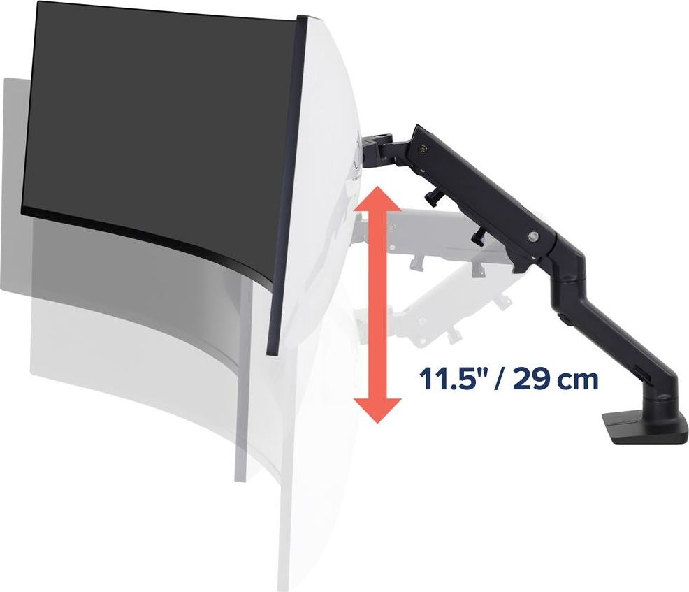 Krah monitori Ergotron HX 45-647-224, për monitor deri 49", për tavolinë, i argjendtë
