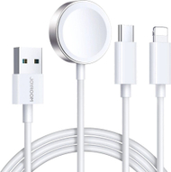 Kabllo karikimi 3 në 1 Joyroom S IW008, USB A në Lightning USB C dhe Apple Watch, 3.5A, gri