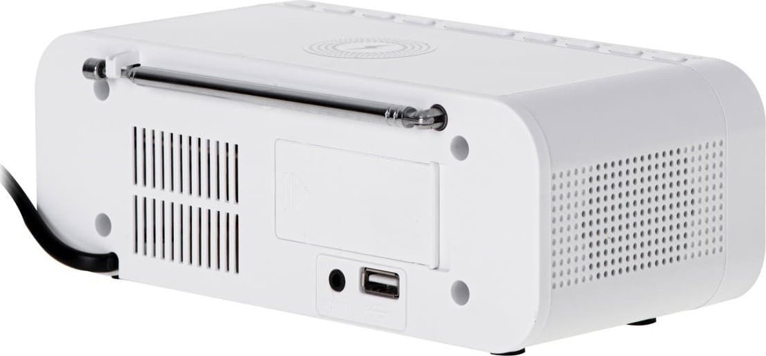 Радио будилник Adler AD 1192W, безжичен полнач, блутут, бел