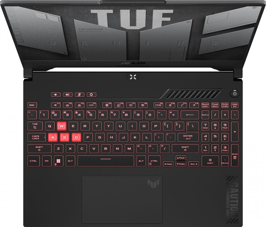 Laptop ASUS TUF Gaming A15, 15.6" 144 Hz, AMD Ryzen 7 7735HS, 16 GB RAM, 512 GB SSD, NVIDIA GeForce RTX 4050, i zi dhe i hirtë