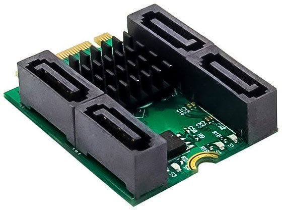 Kartë interface InLine M.2 Key B+M në 4x SATA, RAID, HyperDuo