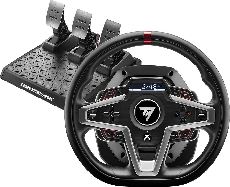 Timoni lojërash Thrustmaster T248 me pedale dhe TH8S Shifter, Xbox Series X S Xbox One PC, i zi