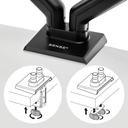 Mbajtëse për 2 monitorë SENSE7, 17"-32", e zezë