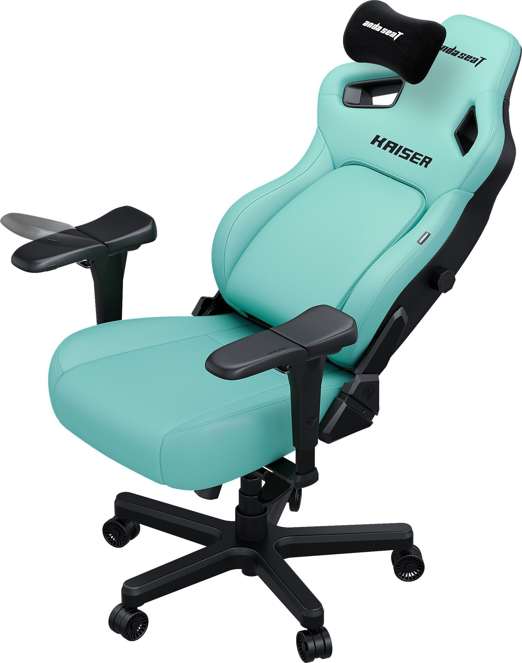 Kресло за гејминг AndaSeat Kaiser 4 Series, големина L, премиум PVC кожа, Robin Egg сина