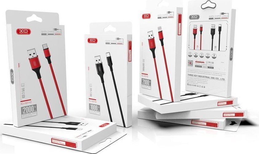 Kabllo USB në MicroUSB XO NB143, 2m, 2.4A, e zezë